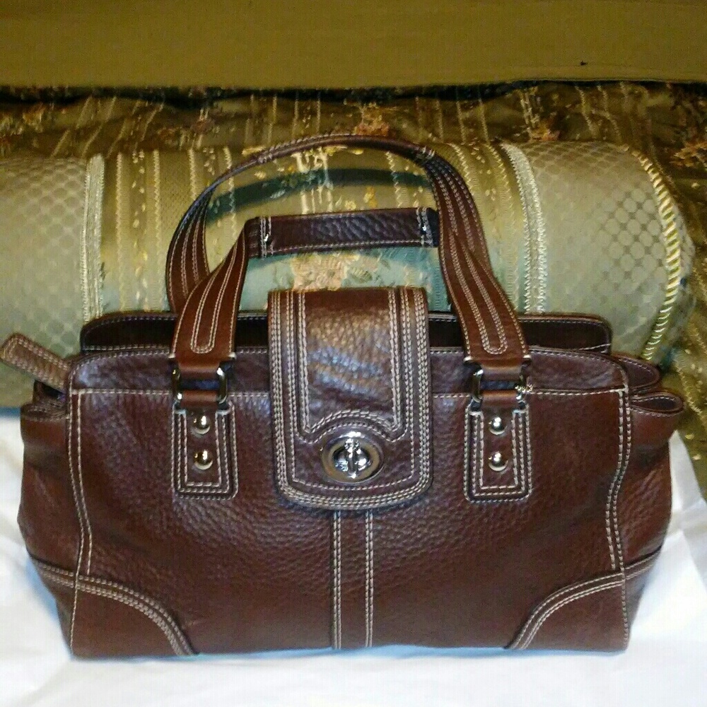 Coach brown leather handbag